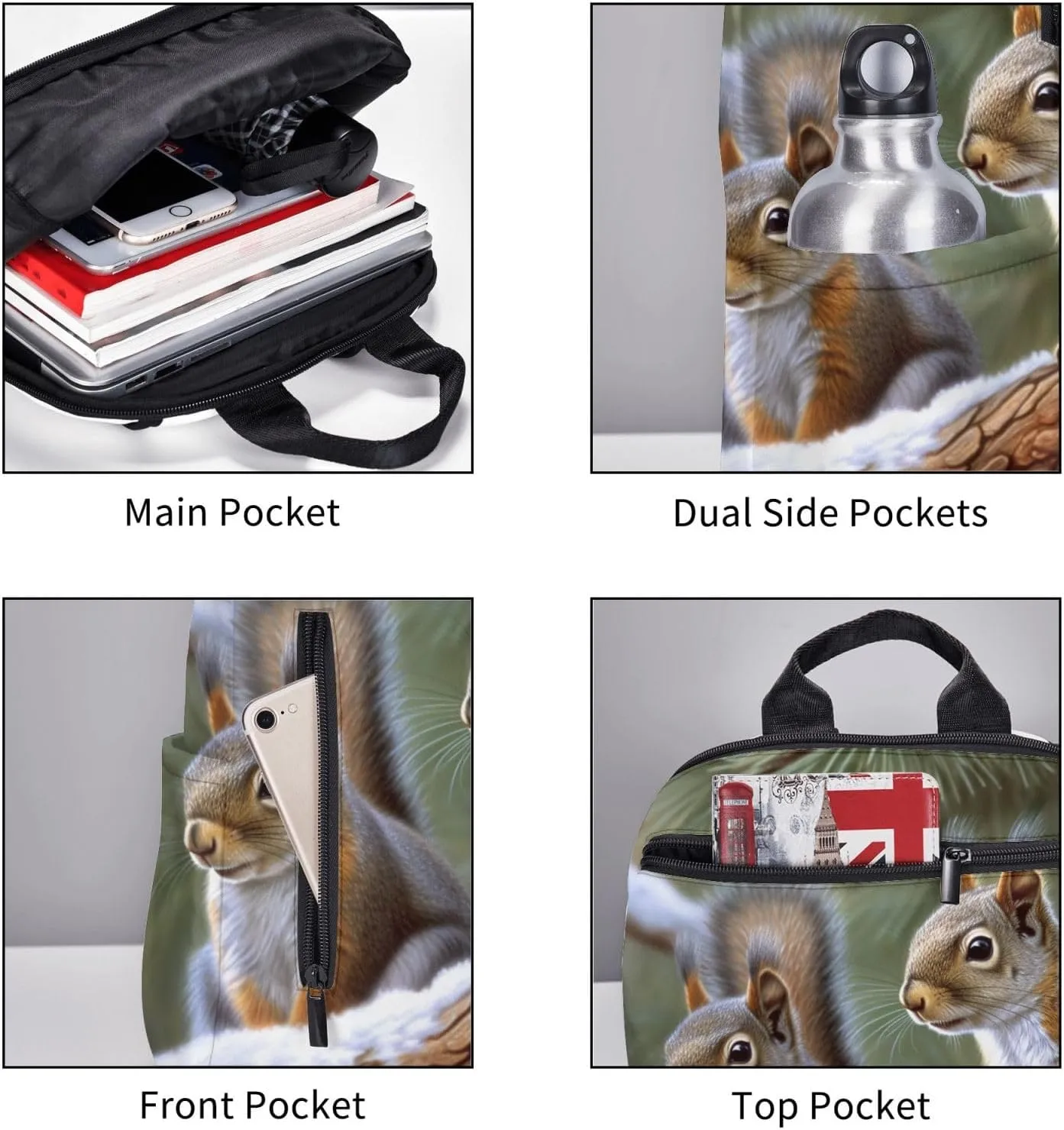 Backpack Little Squirrel Travel Casual Laptop Backpack Adjustable Hiking Daypack for Men Women