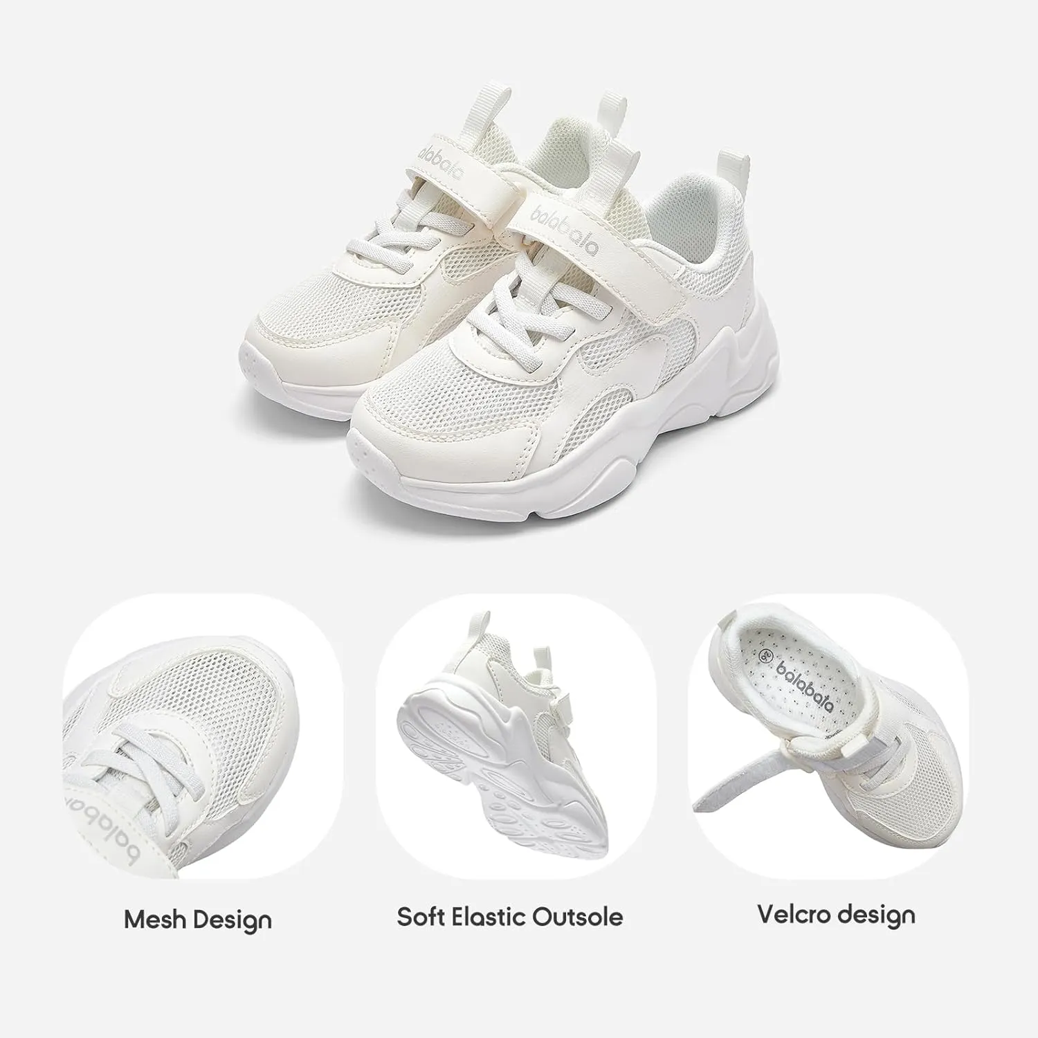 Balabala Kids Boys Girls Sneakers Breathable Athletic Sport Running Walking Tennis Shoes