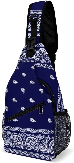 Bandana True Blue A Spacious And Large Capacity Portable Adjustable Chest Bag