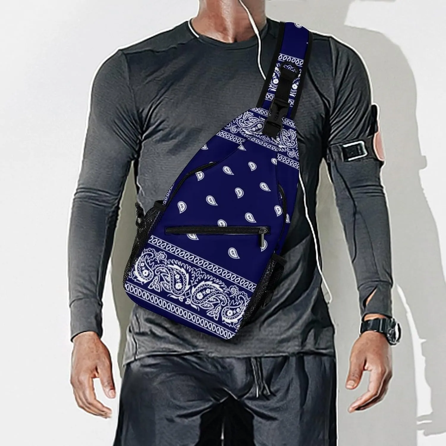 Bandana True Blue A Spacious And Large Capacity Portable Adjustable Chest Bag