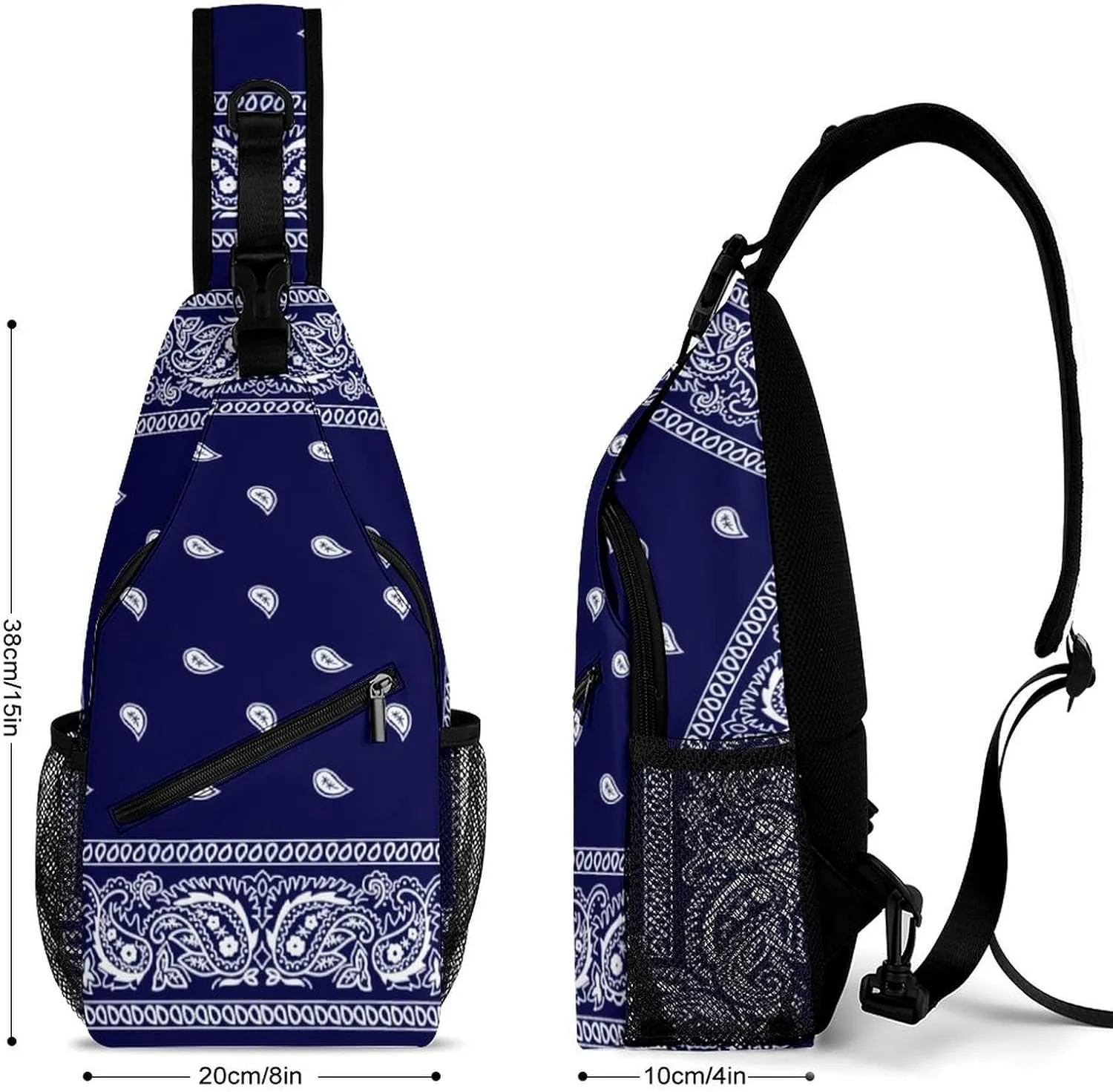 Bandana True Blue A Spacious And Large Capacity Portable Adjustable Chest Bag