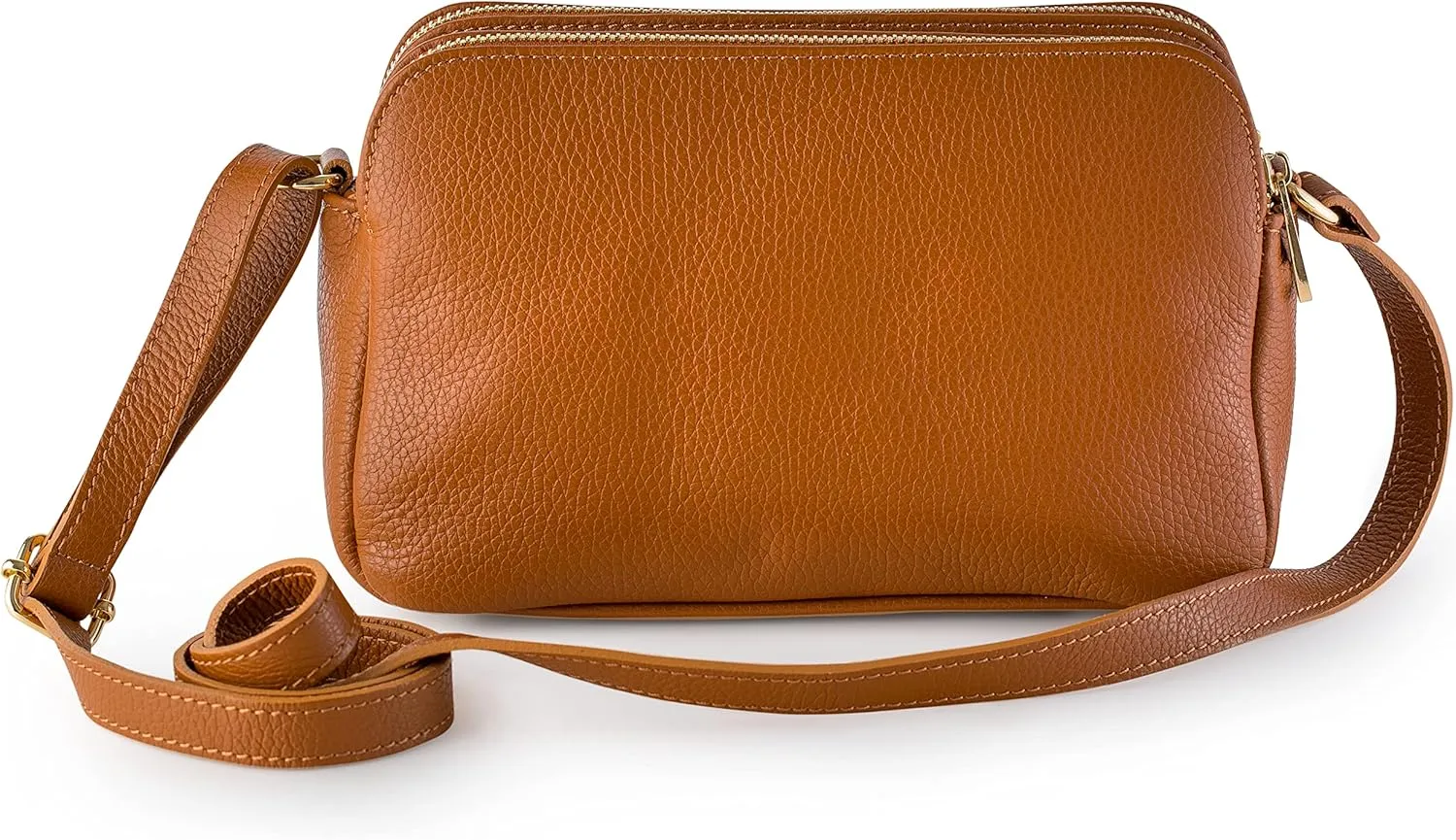 Baroncelli Crossbody Bag Made in Italy with Long Stripe Genuine Italian Soft Leather