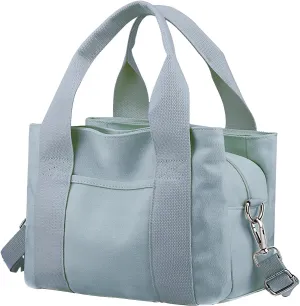 Barsine Canvas Tote Bag for Women Crossbody Shoulder Handbag with Compartments for Work Church College