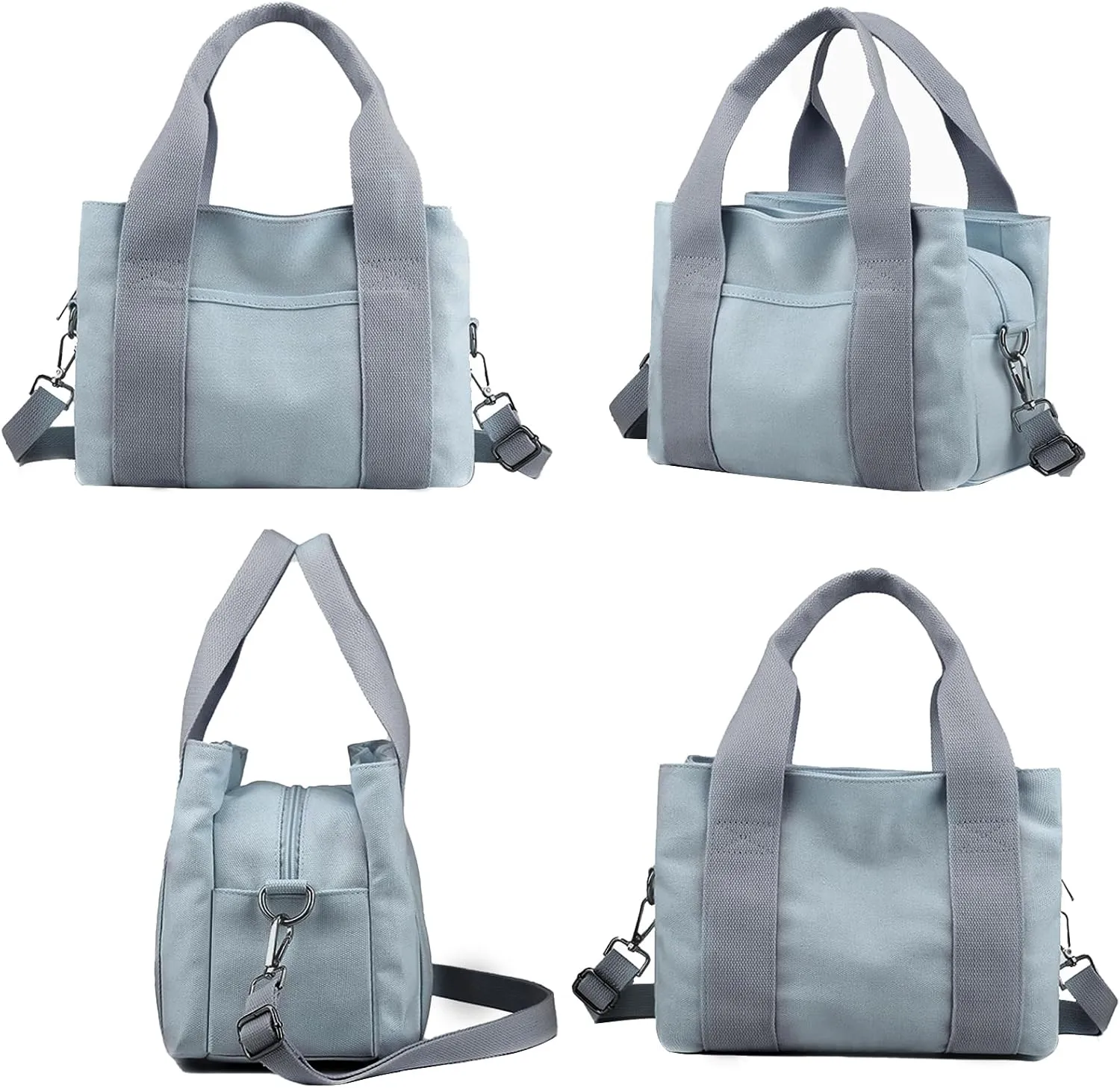 Barsine Canvas Tote Bag for Women Crossbody Shoulder Handbag with Compartments for Work Church College