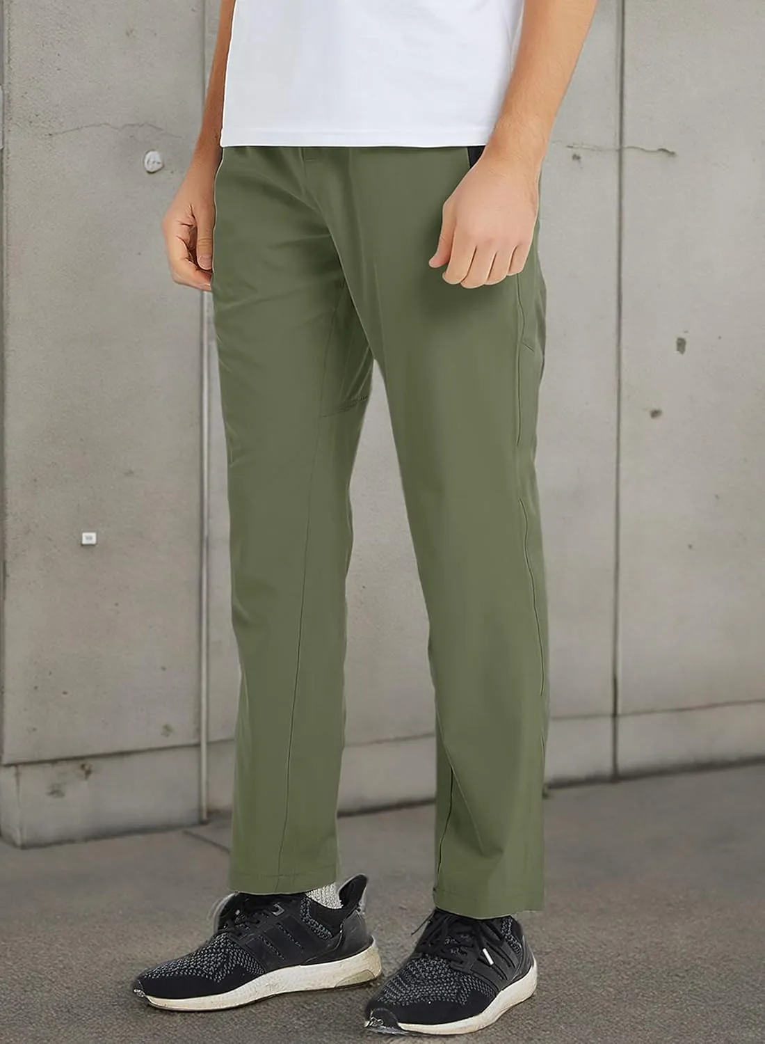 BASUDAM Men's Athletic Pants Thin Lightweight Quick Dry Zipper Pockets Outdoor Sports Pants for Running Jogging Hiking