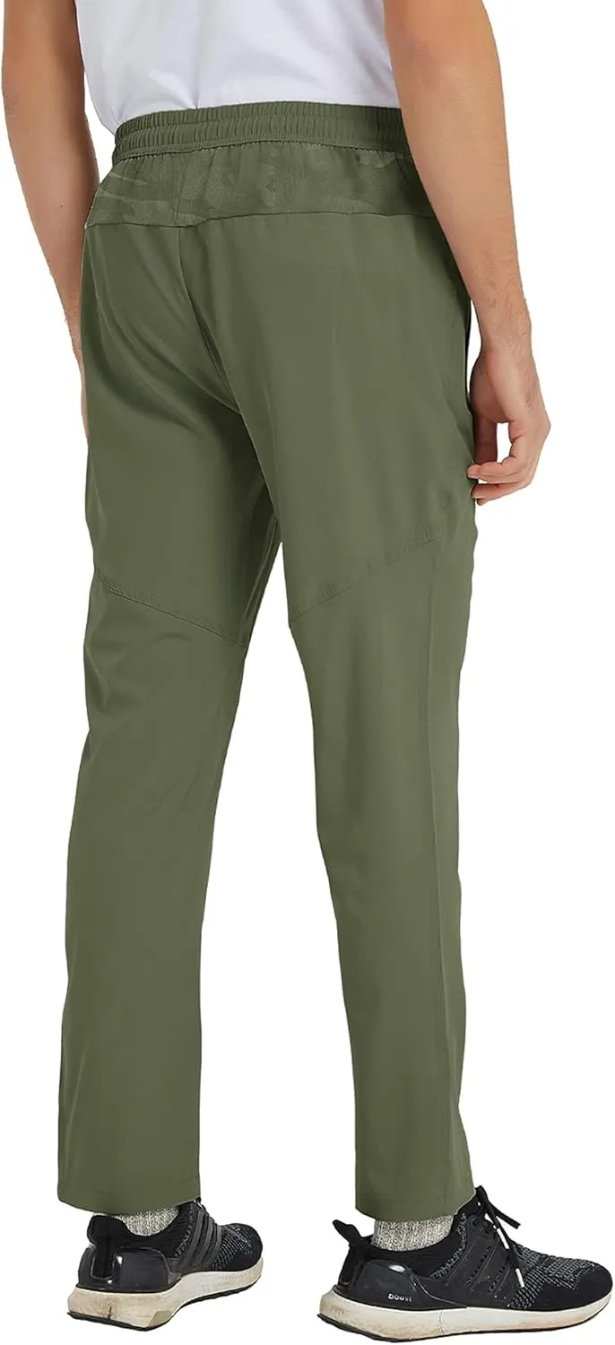 BASUDAM Men's Athletic Pants Thin Lightweight Quick Dry Zipper Pockets Outdoor Sports Pants for Running Jogging Hiking