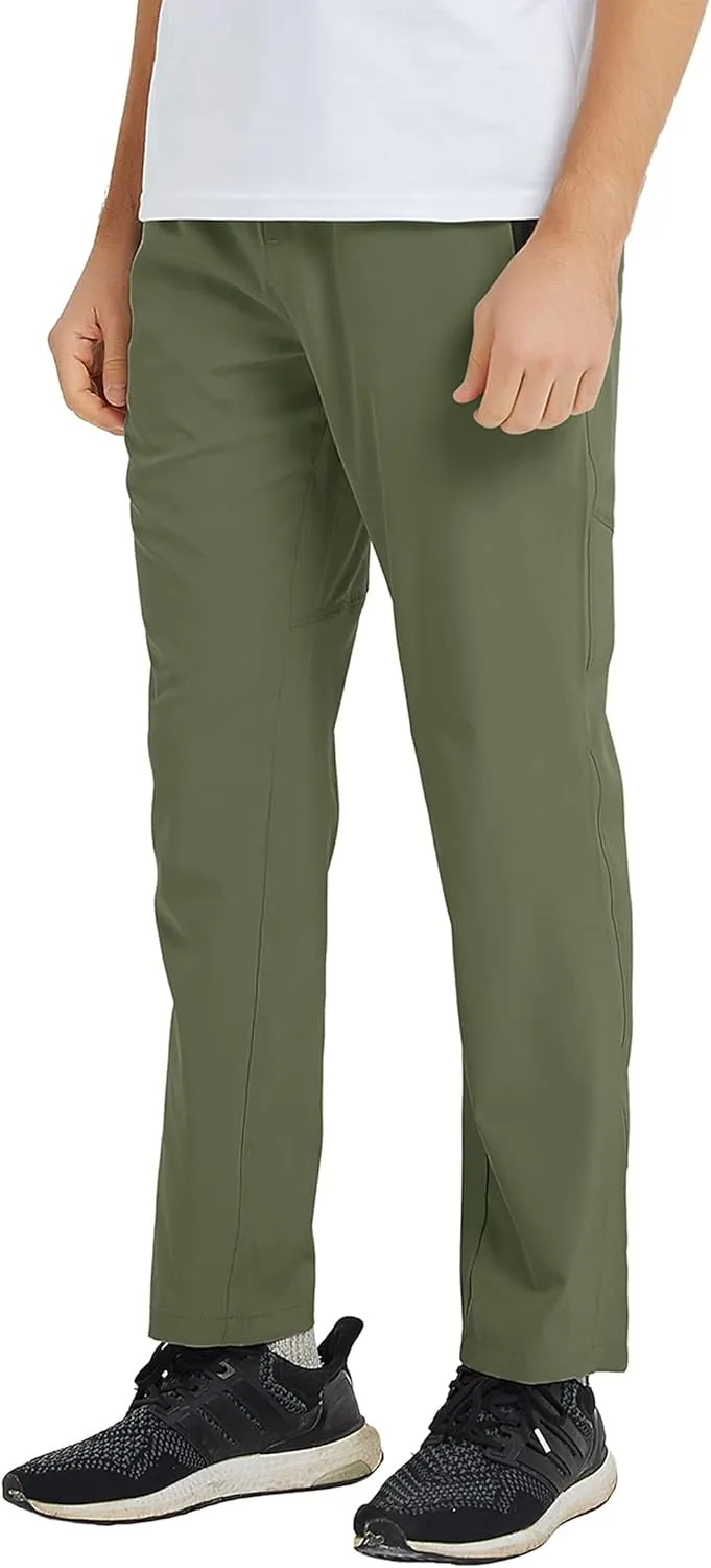 BASUDAM Men's Athletic Pants Thin Lightweight Quick Dry Zipper Pockets Outdoor Sports Pants for Running Jogging Hiking