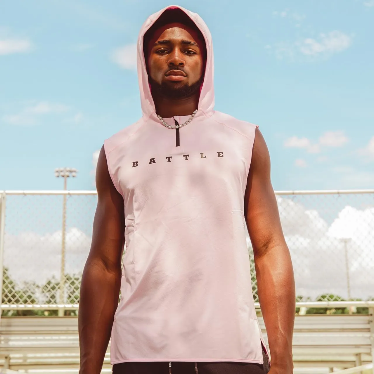 Battle Sports Fly Quarter Zip Sleeveless Hoodie, Ultra-Lightweight, Quick-Drying, 4-Way Stretch
