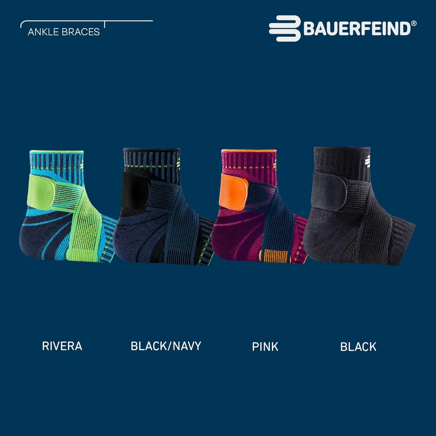Bauerfeind Sports Ankle Support - Breathable Compression (Black, X-Large/Left)