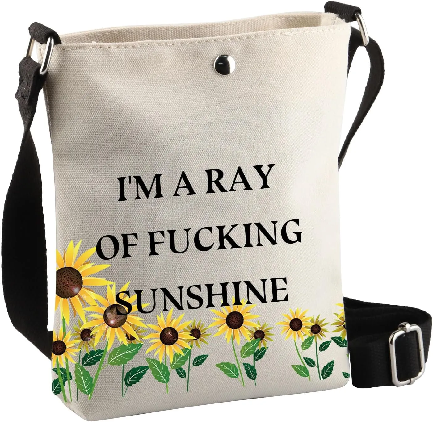 BDPWSS I'm A Ray Of Sunshine Funny Sarcastic Gift Adult Humor Gift Positive Sunshine Sunflower Crossbody Bag