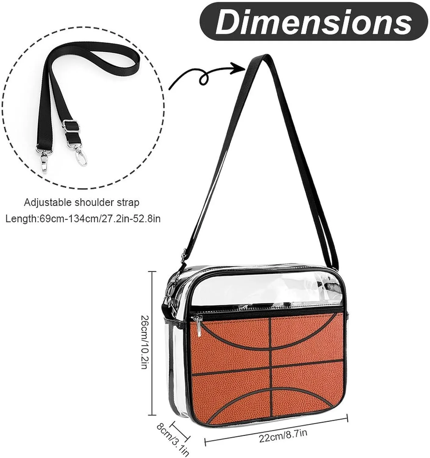 Beach And Tropical Sea Clear Crossbody Shoulder Purse Bag for Men Women, Stadium Clear Messenger Bag