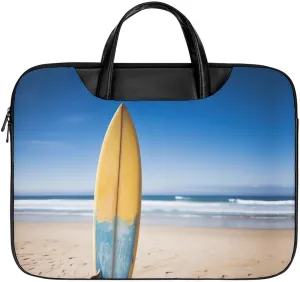 Beach Surfboard Laptop Bag for Women Handheld Leather Computer Bag Laptop Messenger Bag Briefcase