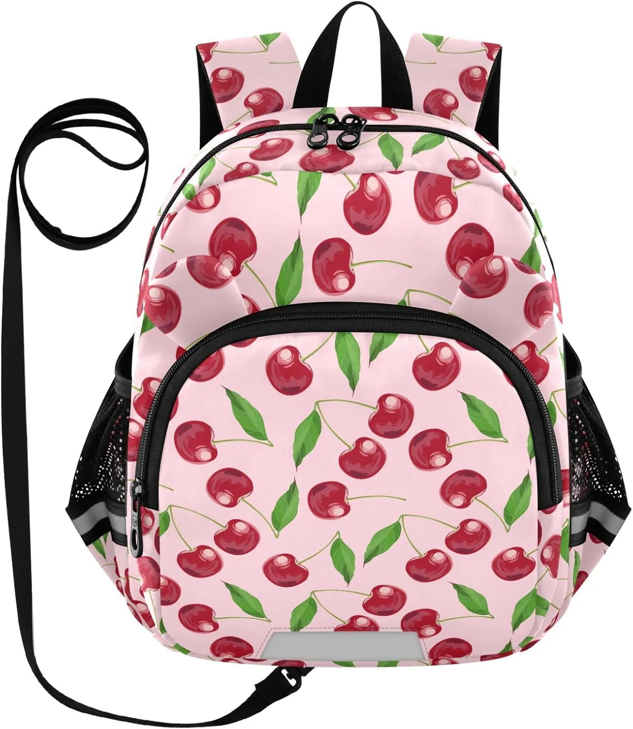 Beautiful Preschool Backpack Sweet Cherries Daycare Bookbag School Backpack with Traction Rope for Kids 3-6