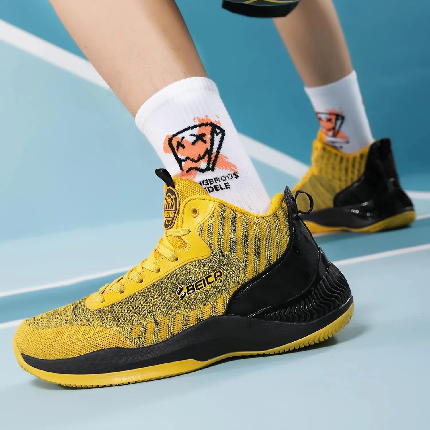 Beita High Upper Basketball Shoes for Men Sneakers Breathable Sports Shoes Anti Slip