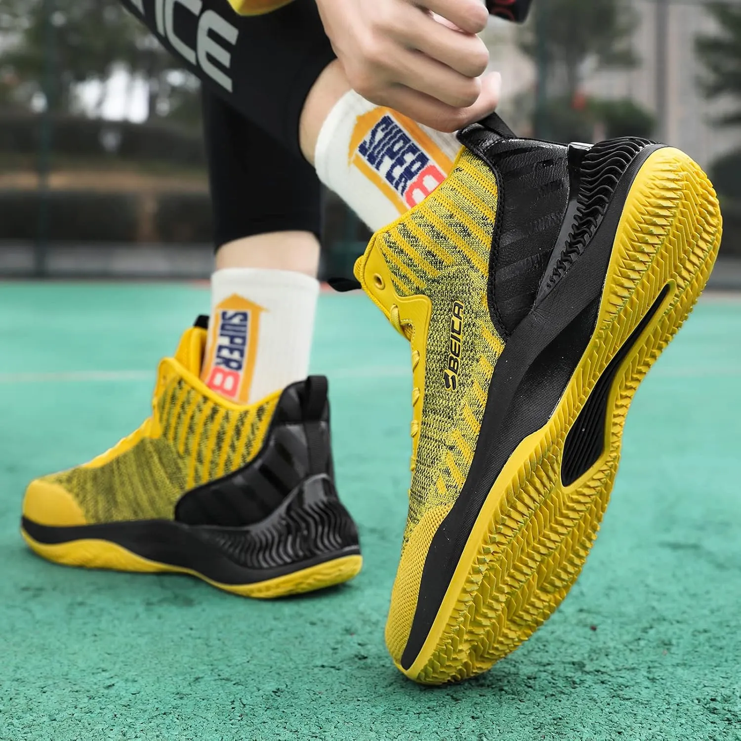Beita High Upper Basketball Shoes for Men Sneakers Breathable Sports Shoes Anti Slip