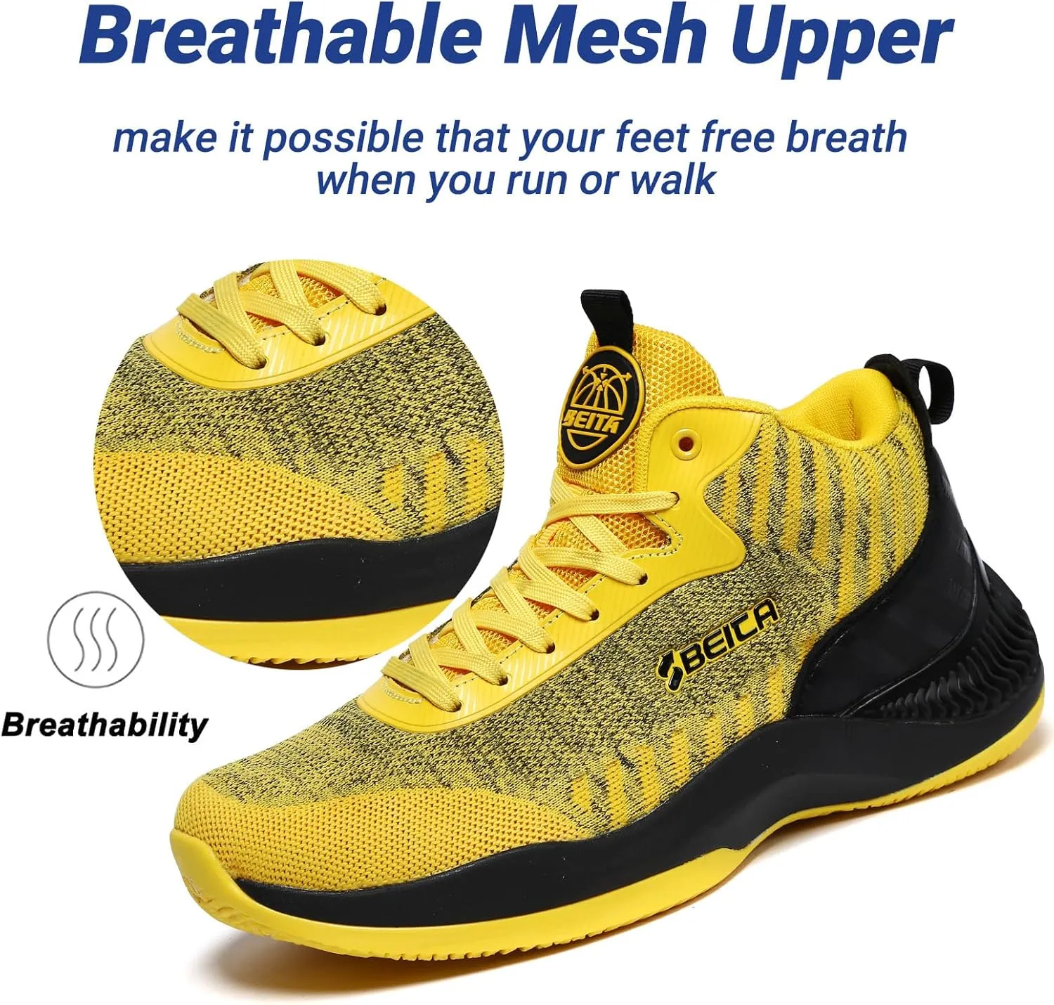 Beita High Upper Basketball Shoes for Men Sneakers Breathable Sports Shoes Anti Slip
