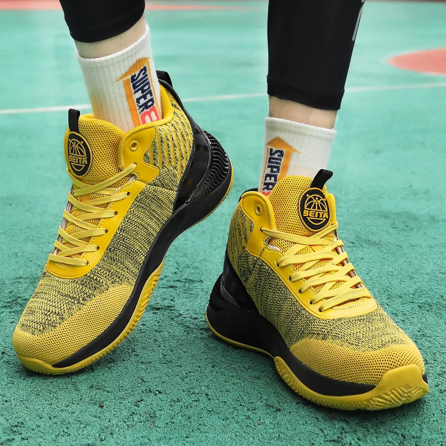 Beita High Upper Basketball Shoes for Men Sneakers Breathable Sports Shoes Anti Slip