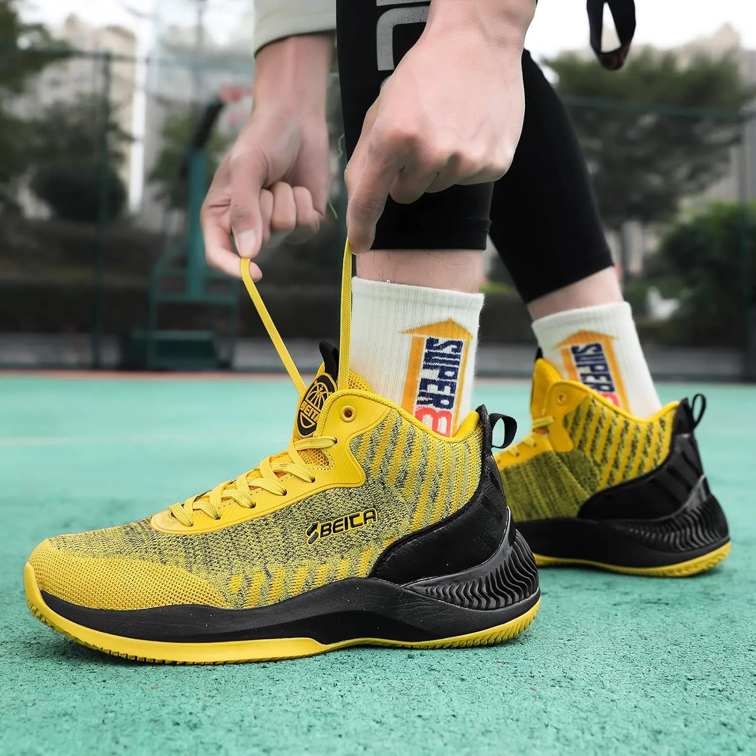 Beita High Upper Basketball Shoes for Men Sneakers Breathable Sports Shoes Anti Slip
