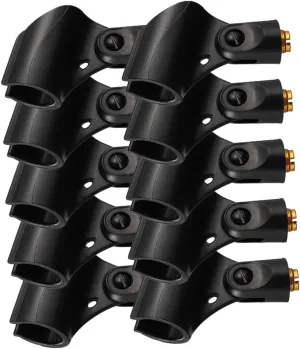 BESPORTBLE 10pcs Microphone Clip Mic Holder Clamp with Female Adapter for Handheld Microphones Design for Stable Performance