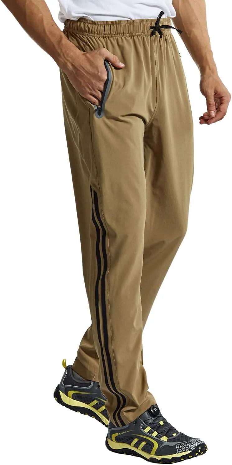 BGOWATU Men's Sweatpants Zipper Pockets Lightweight Exercise Pants Running Workout Sports