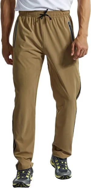 BGOWATU Men's Sweatpants Zipper Pockets Lightweight Exercise Pants Running Workout Sports
