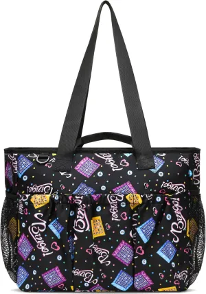 Bingo Tote Bag with Pockets for Daubers and Accessories