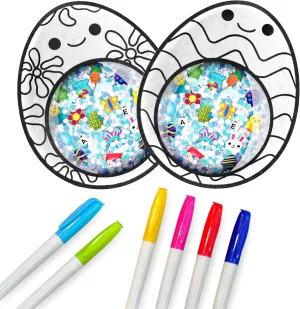 BIZYBOO Easter Egg Decorator – an Easter Egg Hunt in The Palm of Your Hand - Hidden Object Scavenger Hunt Search Sensory Matching Game for Kids 2 and Up | Includes 6 Non-Toxic Markers, 2 Bizyboos