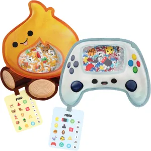 BIZYBOO - The Original Seek & Find Plush - Hidden Object Search Problem Solving Educational Matching Game for Kids 2 and Up - 2 Pack (GG & Toasty)