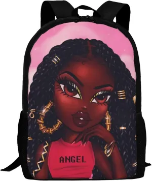 Black Girl Backpack African Book Bag 17 Inch Laptop Backpack for Girl Women Student School Hiking Office