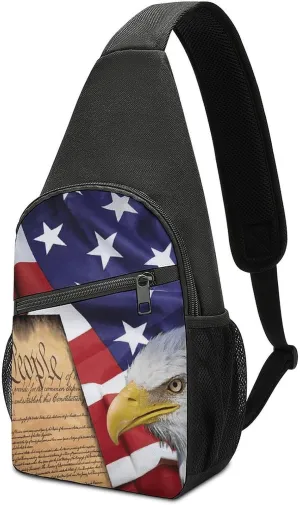 Black White Milk Cow Spots Print Pattern Large Capacity Portable Chest Bag, Single Shoulder Chest Bag