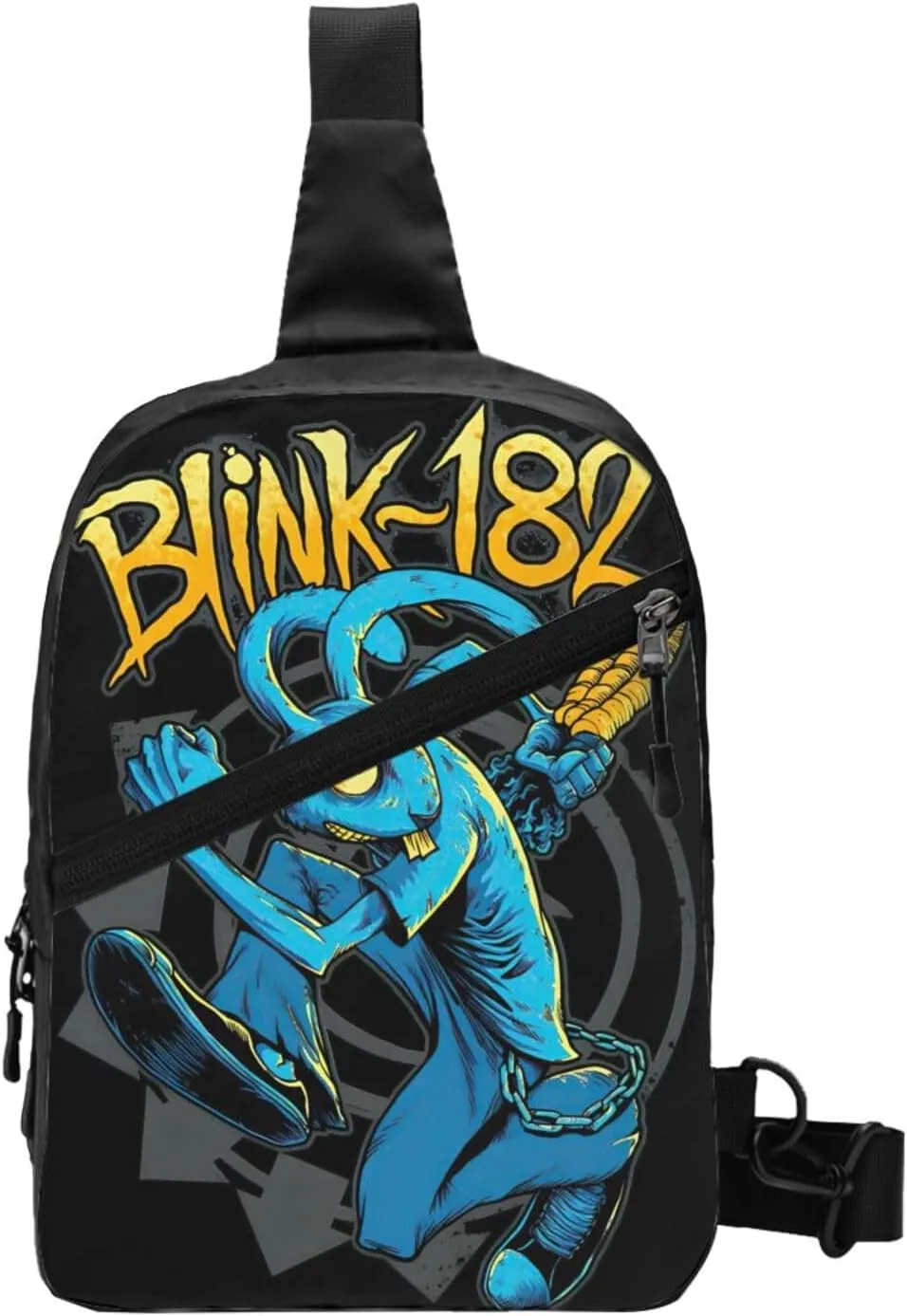 Blink Classic Rock 182 Crossbody Handbag Chest Bag Sling Backpack Adjustable Shoulder Bag Hiking Daypack Comfortable Chest Package Foldable Multipurpose Bag for Cycling