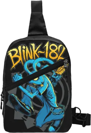 Blink Classic Rock 182 Crossbody Handbag Chest Bag Sling Backpack Adjustable Shoulder Bag Hiking Daypack Comfortable Chest Package Foldable Multipurpose Bag for Cycling