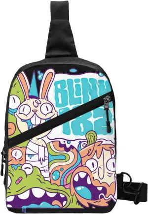 Blink Classic Rock 182 Crossbody Handbag Chest Bag Sling Bag Adjustable Shoulder Bag Hiking Daypack Lightweight Chest Package Foldable Multipurpose Bag for Gym, Black