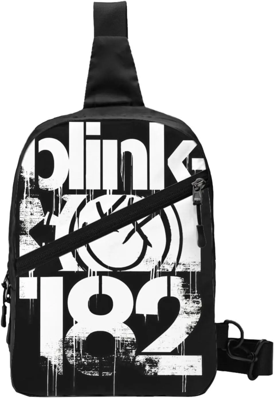 Blink Classic Rock 182 Crossbody Handbag Chest Bag Sling Bag Adjustable Shoulder Pouch Hiking Daypack Comfortable Outdoor Rucksack Foldable Multipurpose Bag for Shopping, Black
