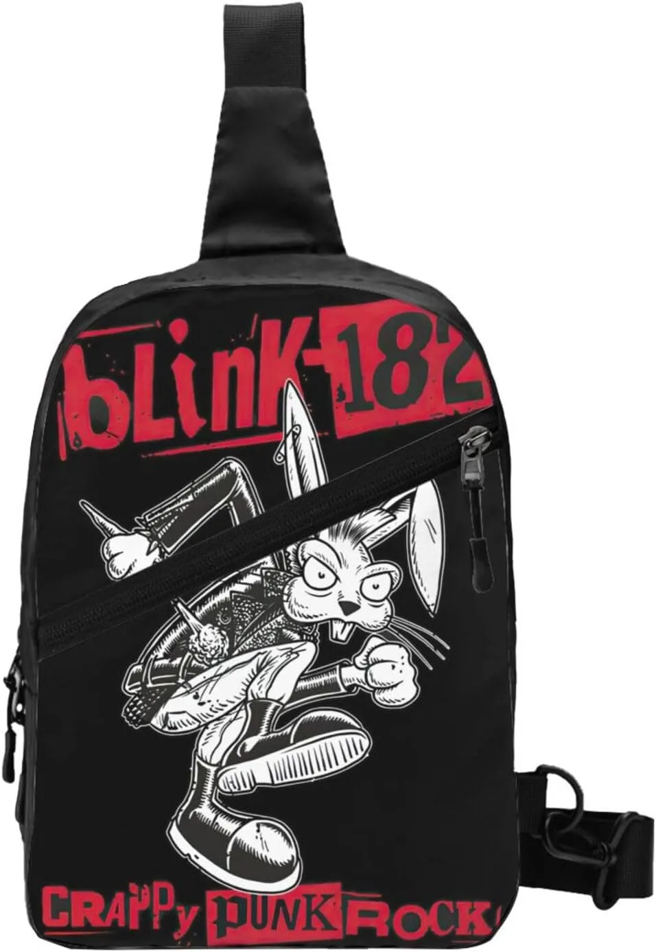 Blink Classic Rock 182 Crossbody Handbag Chest Bag Sling Bag Adjustable Shoulder Pouch Hiking Daypack Portable Chest Package Foldable Multipurpose Bag for Travel