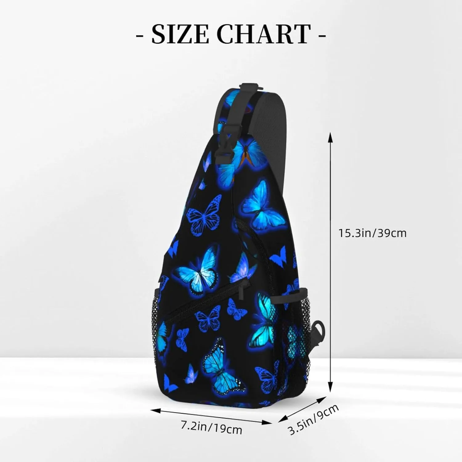 Blue Butterfly Sling Bag Butterflies Crossbody Sling Backpack Butterfly Merch Chest Shoulder Bag Travel Hiking Daypack For Adults Women Men