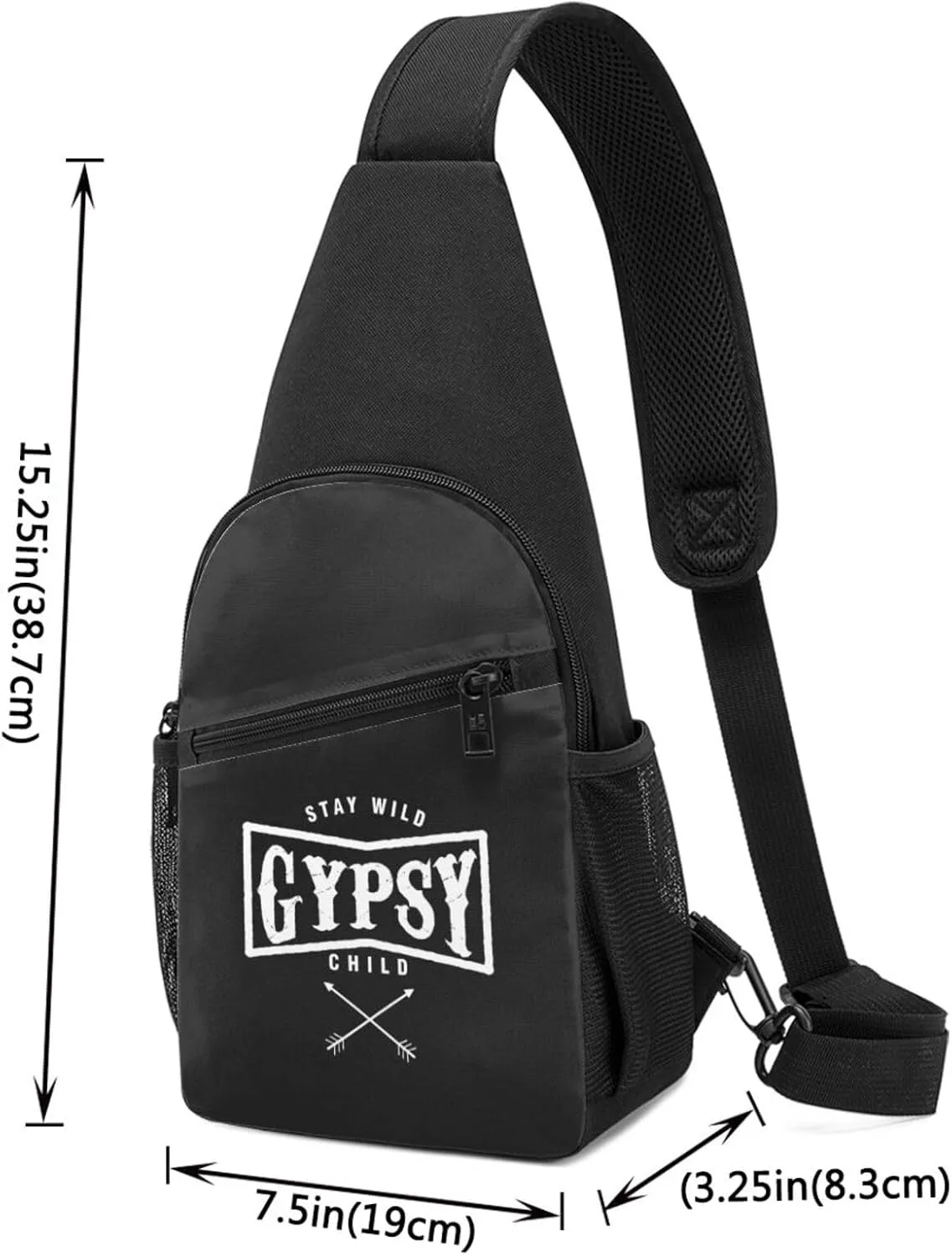 Bohemian Boho Chic Stay Wild Gypsy Child Hippie Unisex Chest Bag Lightweight Crossbody Shoulder Bag Travel Pocket
