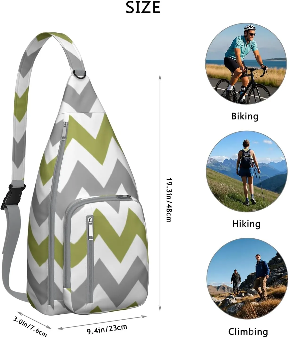 Boho Abstract Crossbody Bag Daypack for Women Men Lightweight Waterproof Sling Bag Backpack Hiking Cycling