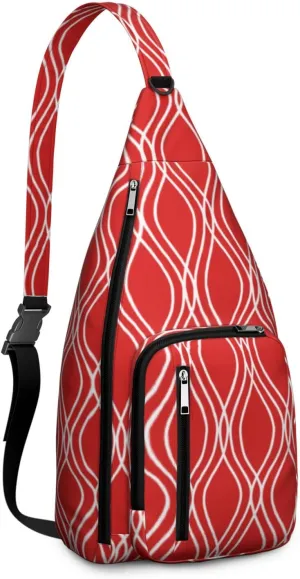 Boho Abstract Crossbody Bag Daypack for Women Men Lightweight Waterproof Sling Bag Backpack Hiking Cycling