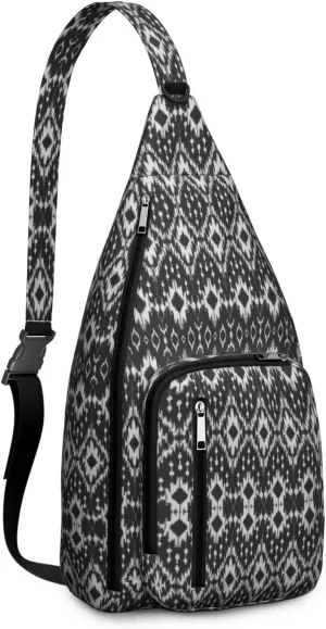 Boho Chic Crossbody Bag Vintage Waterproof Sling Bag Backpack for Men Women Daypack for Hiking Cycling Outdoor Activities