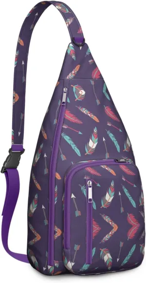 Boho Chic Crossbody Bag Vintage Waterproof Sling Bag Backpack for Men Women Daypack for Hiking Cycling Outdoor Activities