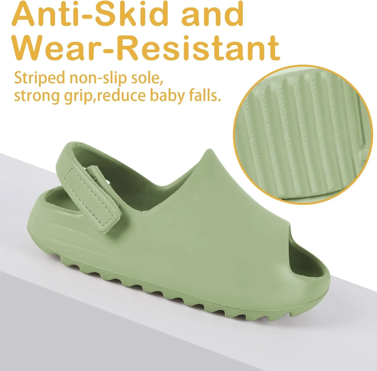 bolukets Toddler Little Kids Slides Sandals, Summer Slip On Lightweight Slippers for Boys and Girls, Beach Pool Anti-Slip Water Shoes Indoor Outdoor Sandals