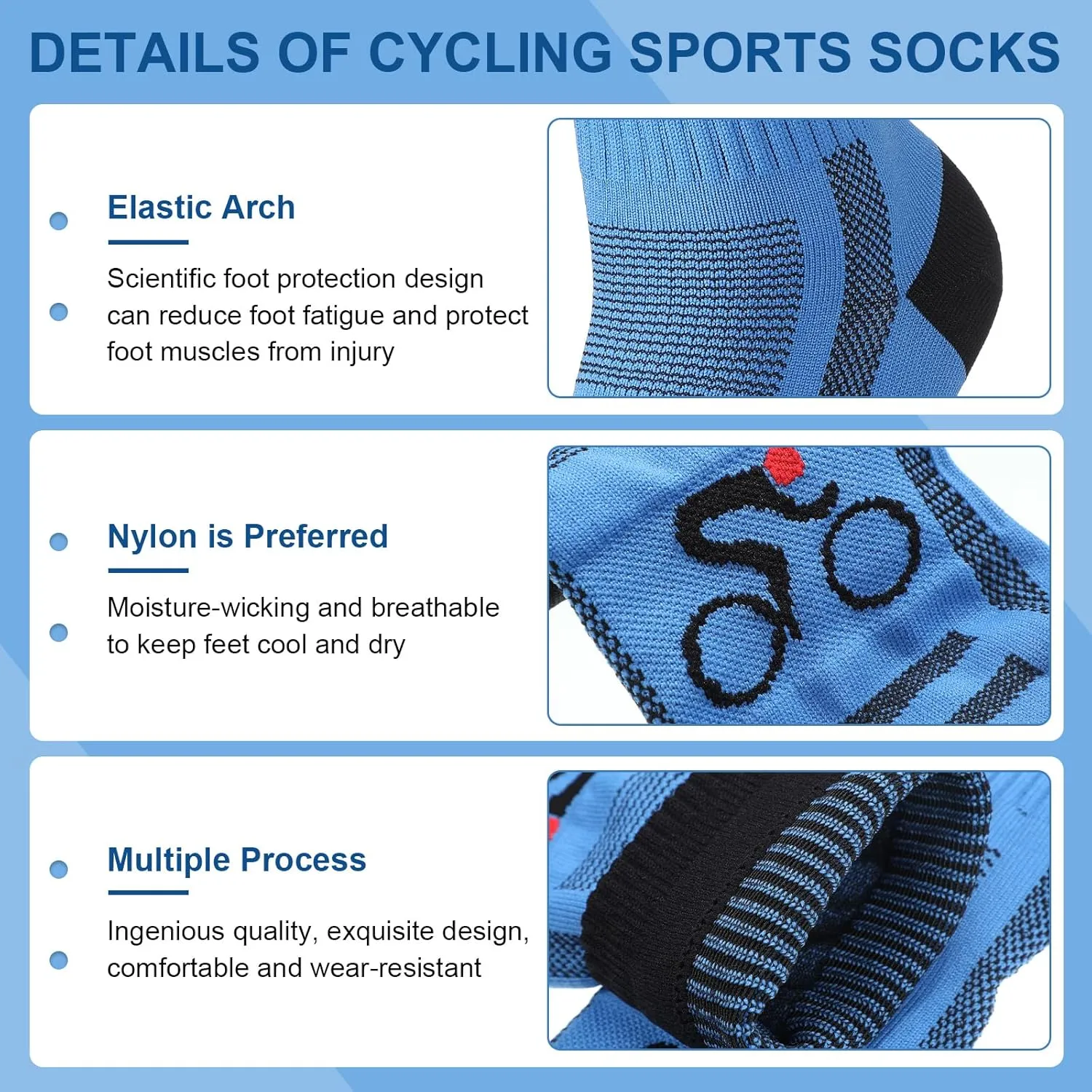 Bonuci 5 Pairs Mens Cycling Socks Sports Bike Socks Unisex Nylon Colorful Athletic Socks Breathable Cycling Gifts for Women