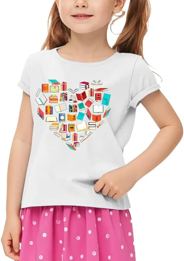 Book Shirts for Boys Girls Kids Toddler Reading T Shirts Short Sleeve Cute Children's Books Tee Funny Cartoon Image Tops