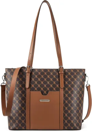 BOSTANTEN Womens Leather Laptop Tote Office Shoulder Handbag Vintage Briefcase 15.6 inch Computer Work Purse