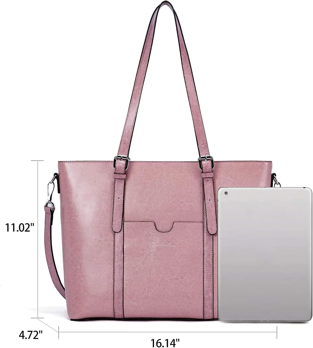 BOSTANTEN Womens Leather Laptop Tote Office Shoulder Handbag Vintage Briefcase 15.6 inch Computer Work Purse