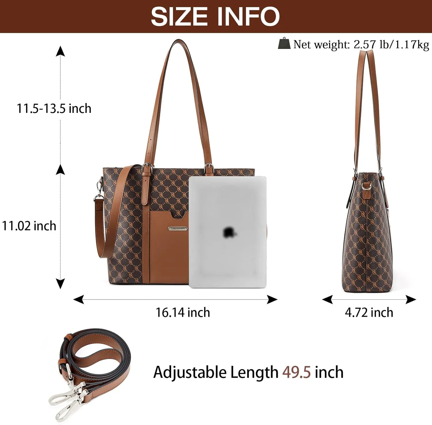 BOSTANTEN Womens Leather Laptop Tote Office Shoulder Handbag Vintage Briefcase 15.6 inch Computer Work Purse