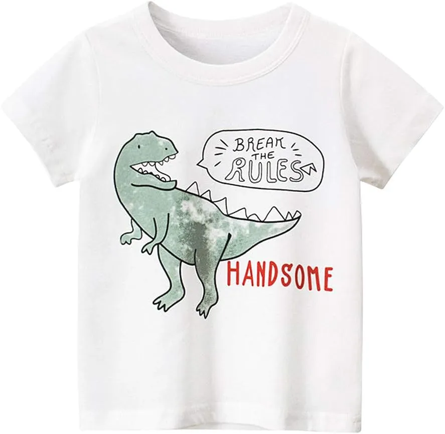 Boys' 4-Pack Excavator Short Sleeve Crewneck T-Shirts Top Tee Size 2-7 Years Toddler Boys' Value Pack Cotton T-Shirt