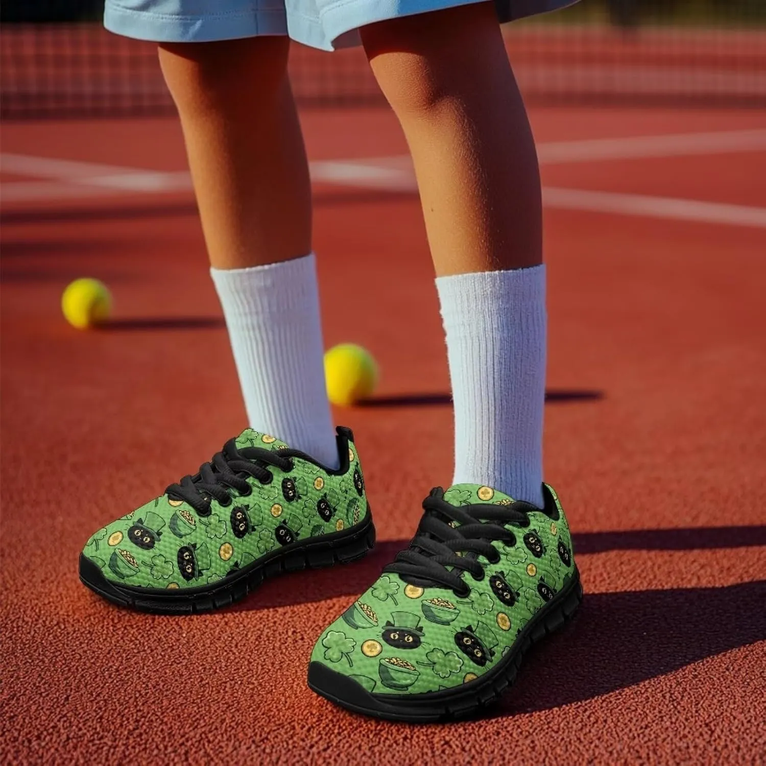 Boys Girls Shoes Non Slip Athletic Running Walking Kid Lightweight Lace Up Sneaker Breathable Mesh Upper Sport Shoe