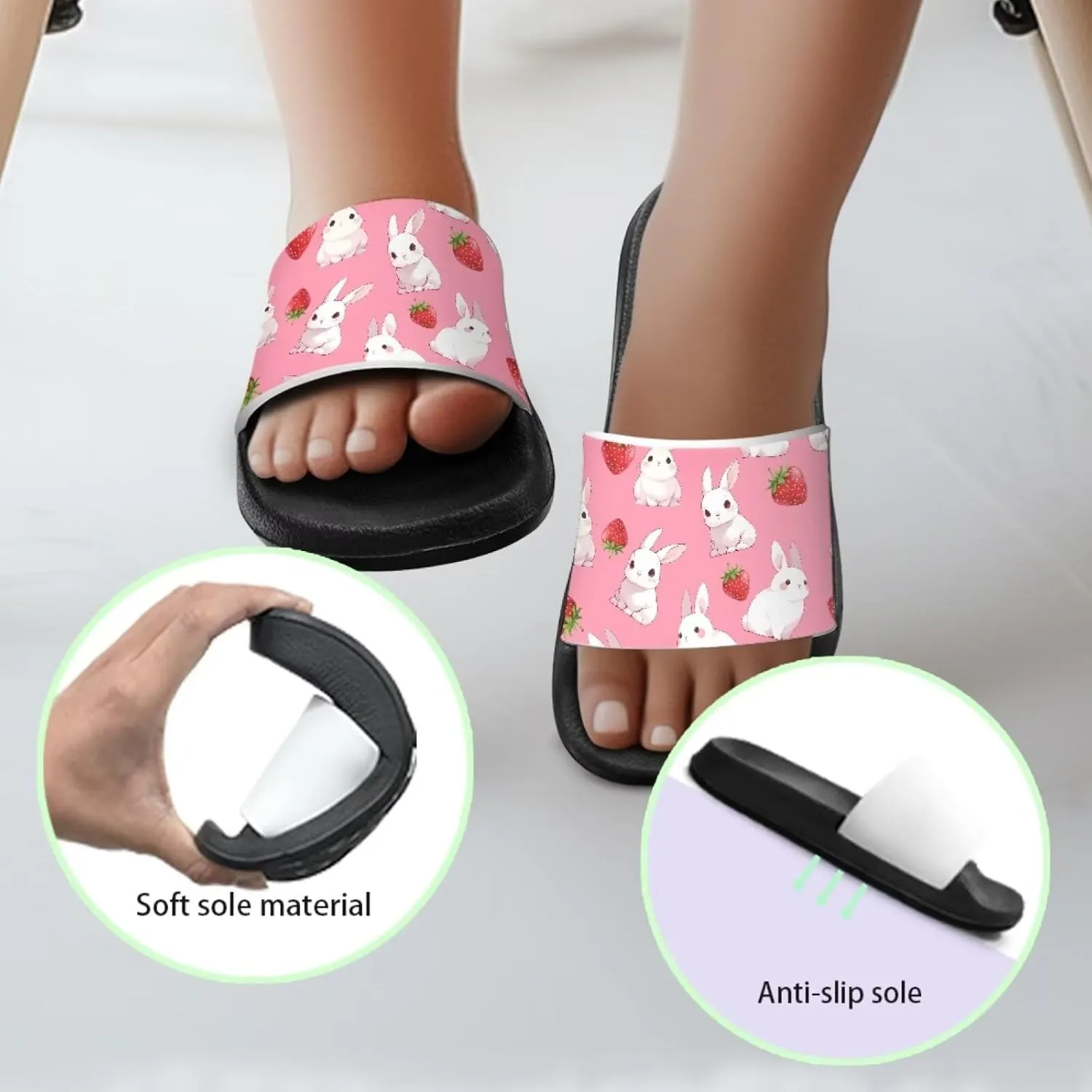 Boys Girls Slip On Slippers Cartoon Open Toe Design Comfortable Living Room Sandals for Beach Days Funny
